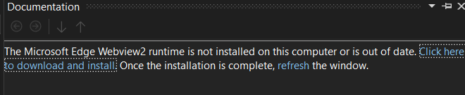 The Microsoft Edge Webview2 runtime is not installed on this computer or is out of date.
                    Click here to download and install. Once the installation is complete, refresh the window.